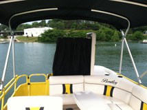 Photo above shows the restroom space on boat